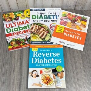 Lot of 4 -Diabetes Diet and Food List Book Set